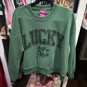 Queen of Sparkles Green Lucky Women's Sweatshirt